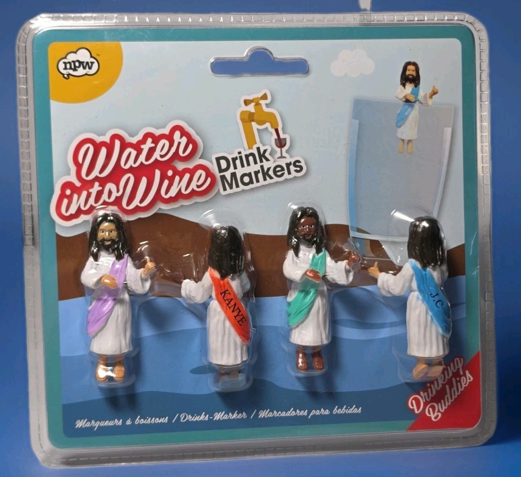 NPW Drinking Buddies Water into Wine Jesus Drink Markers 4-Pack