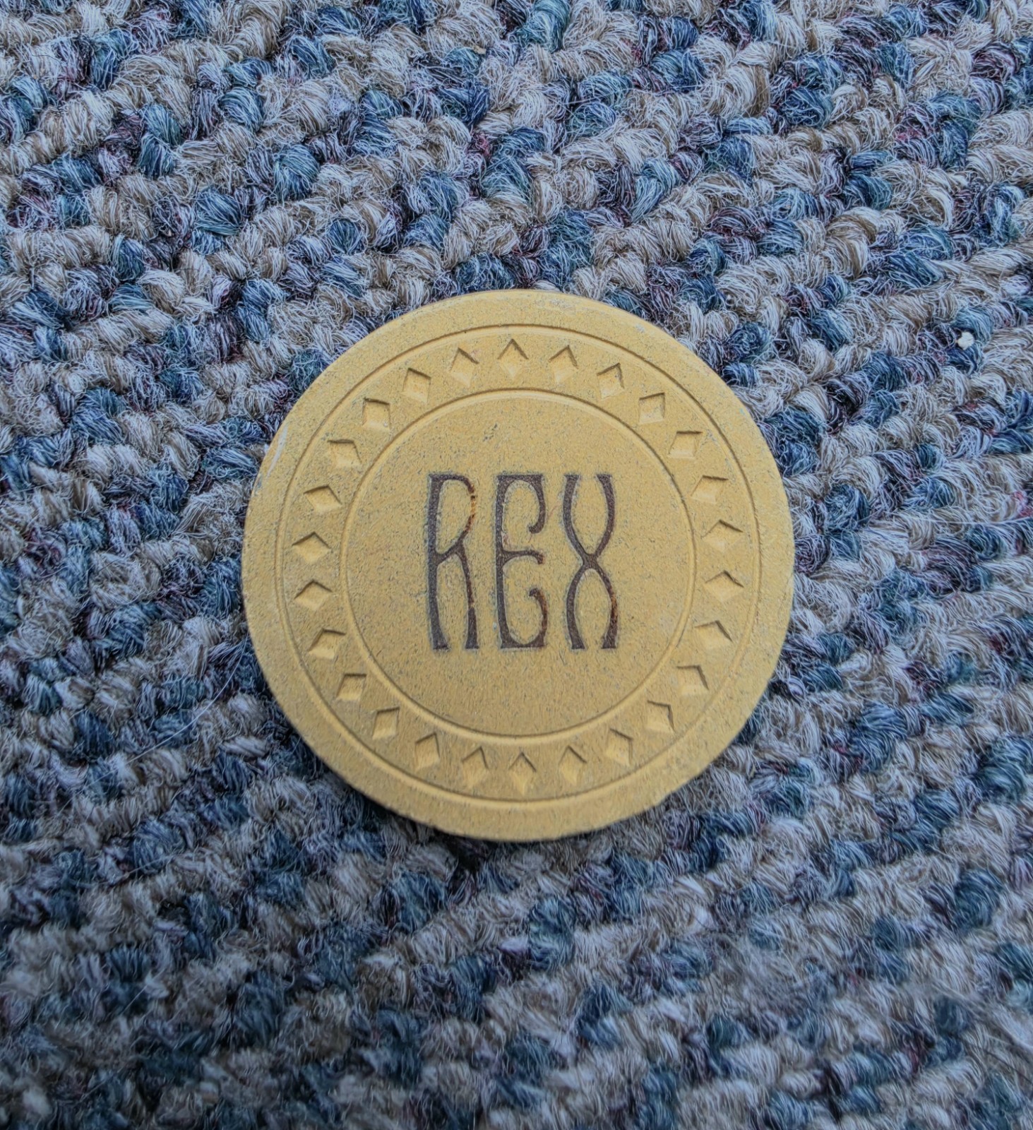 Rex Club Las Vegas Nevada Casino Poker Chip Antique VTG Gambling Diamond Mold