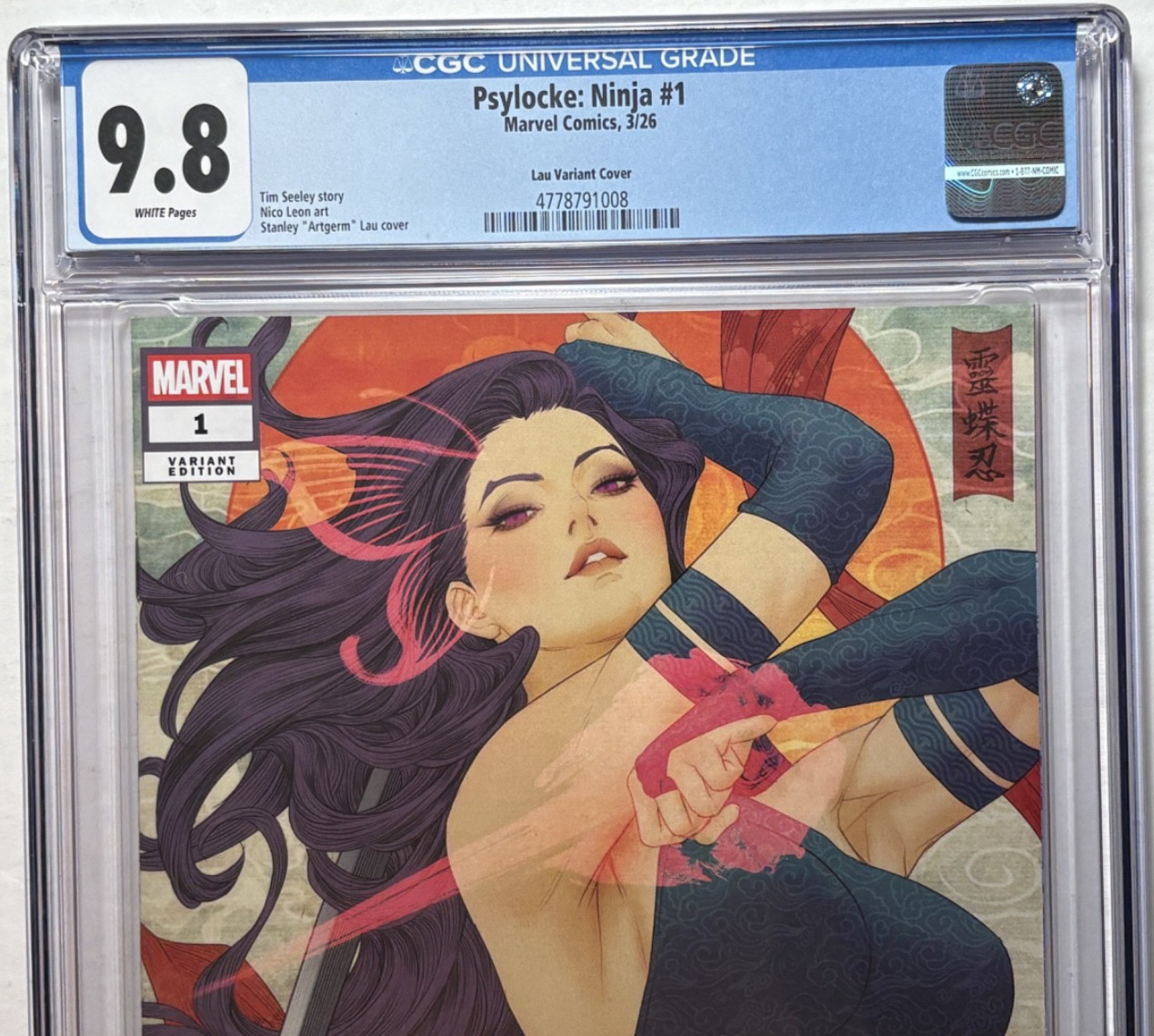 PSYLOCKE NINJA #1 CGC 9.8 NM/MINT🔥Artgerm Lau Variant🔥Marvel Comics