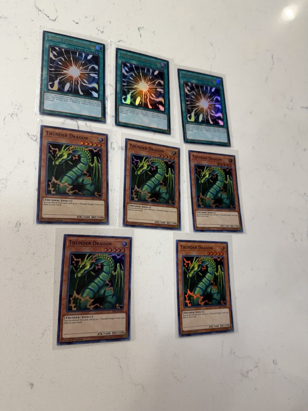 Bundle Yu-Gi-Oh Thunder Dragon’s & Super Poly’s. Bundle Yu-Gi-Oh Thunder Dragon’s & Super Poly’s.