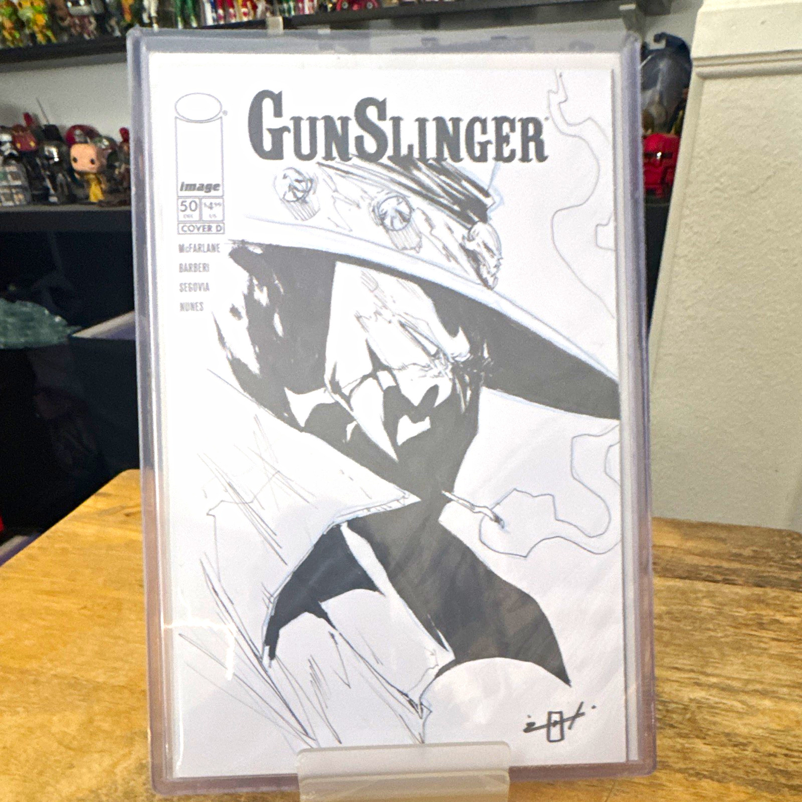 Gunslinger Spawn #50 Johnathan Uribe Sketch on Blank. Comes in Top Loader.
