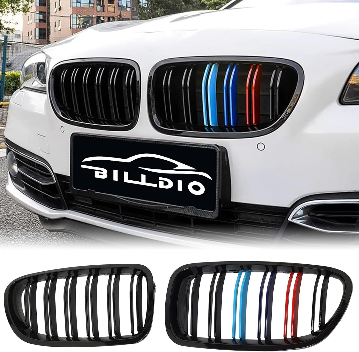F10 Grille - Front Kidney Grille ABS Double Slats Color Grille 2Pcs