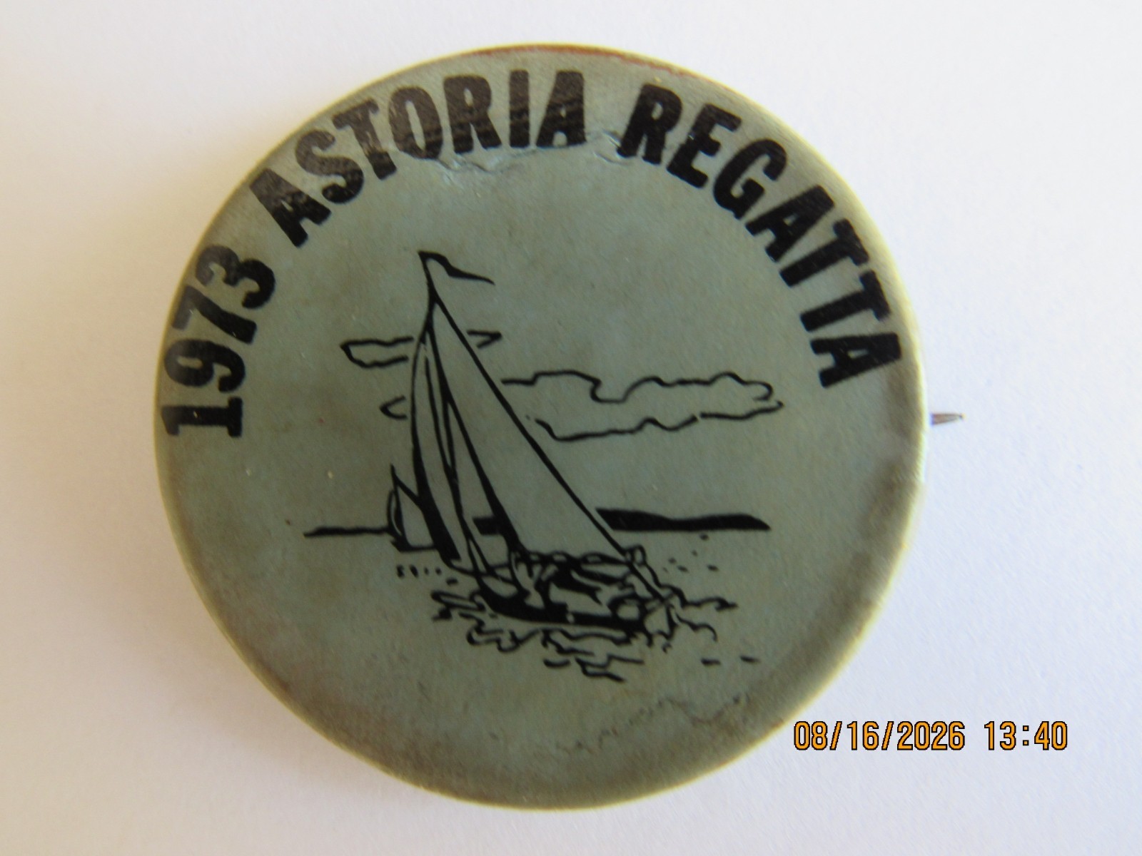 Astoria 1973 regatta lapel pin button