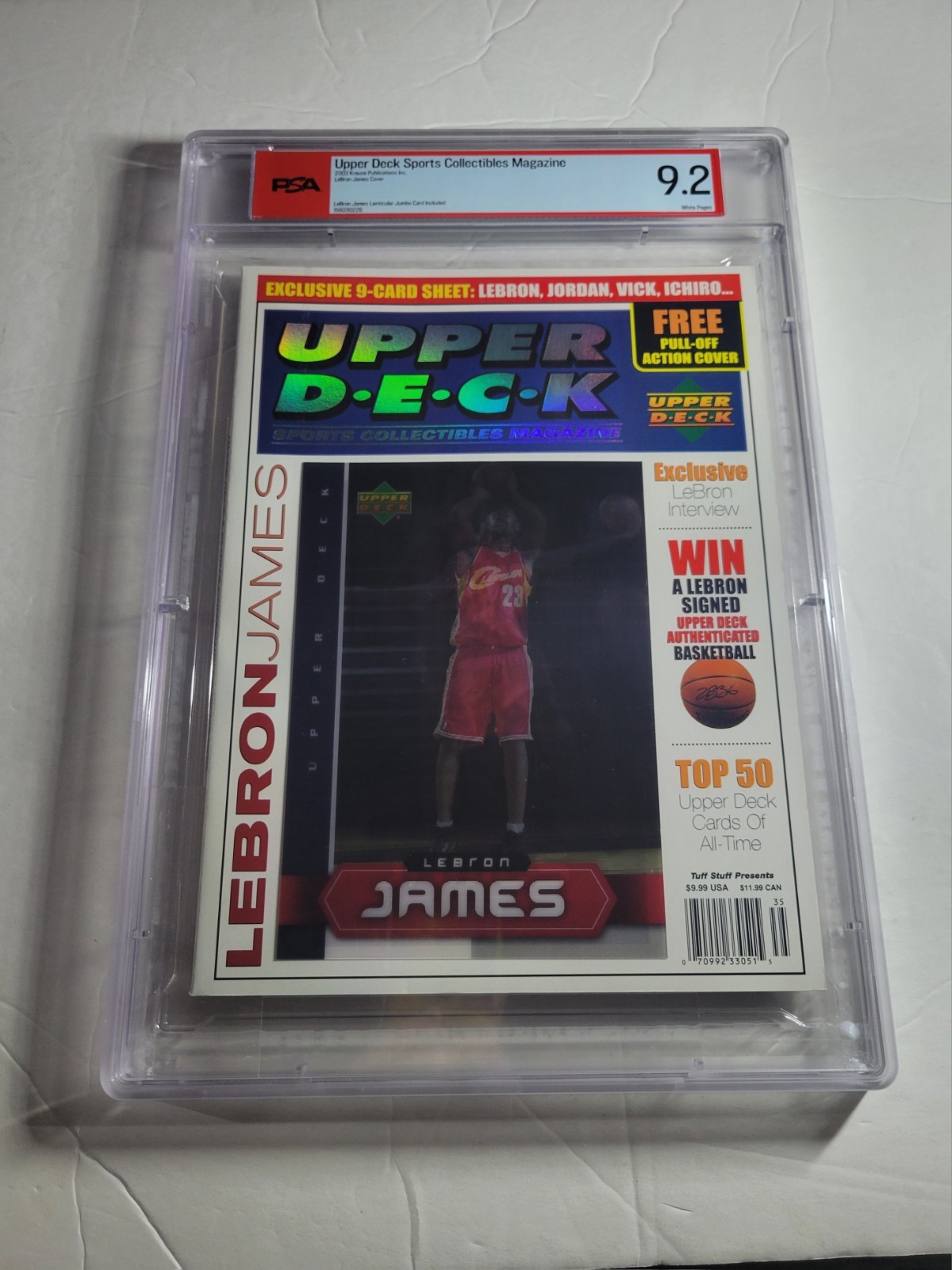 LeBron James 2003 UD Upper Deck Magazine PSA 9.2 NEWSSTAND With Cards