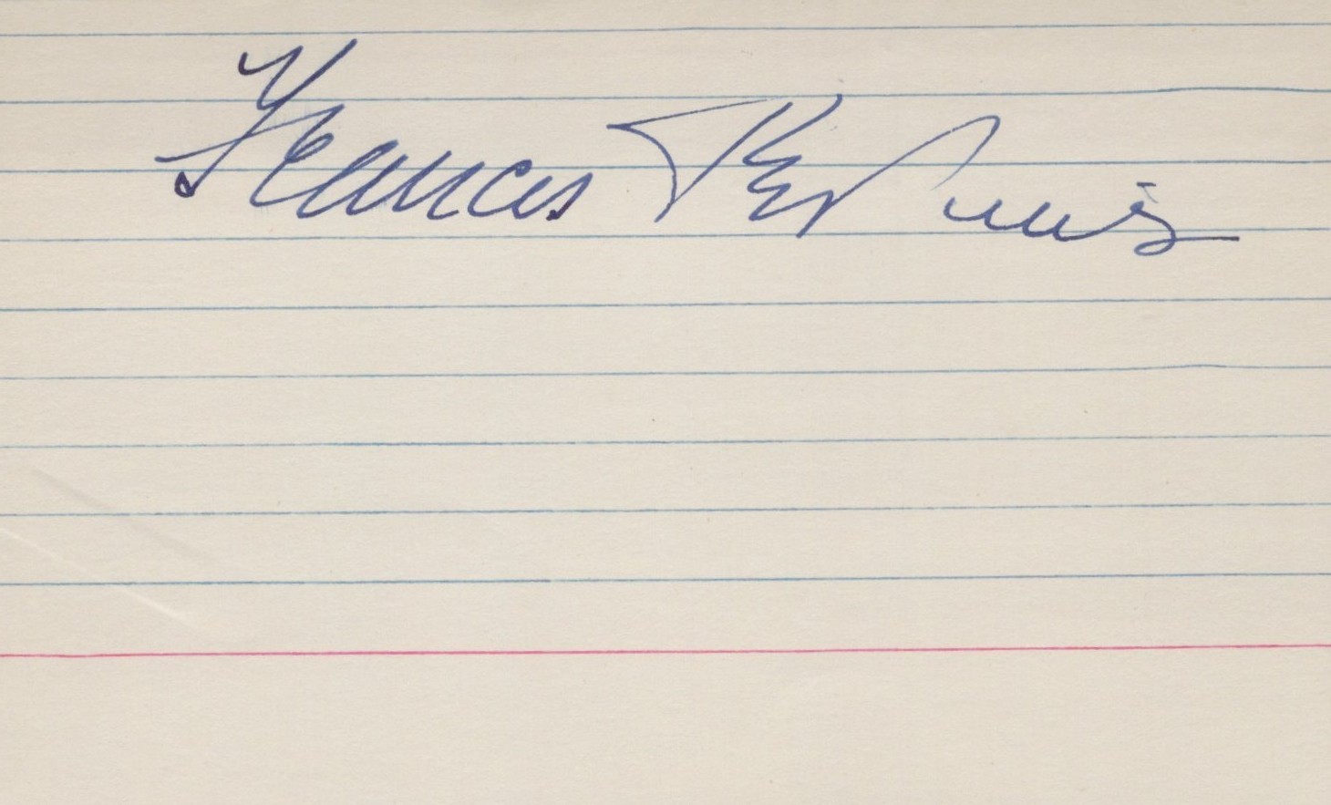 Frances Perkins Secretary of Labor 1st Woman -Hand Signed Autograph 3x5 CARD