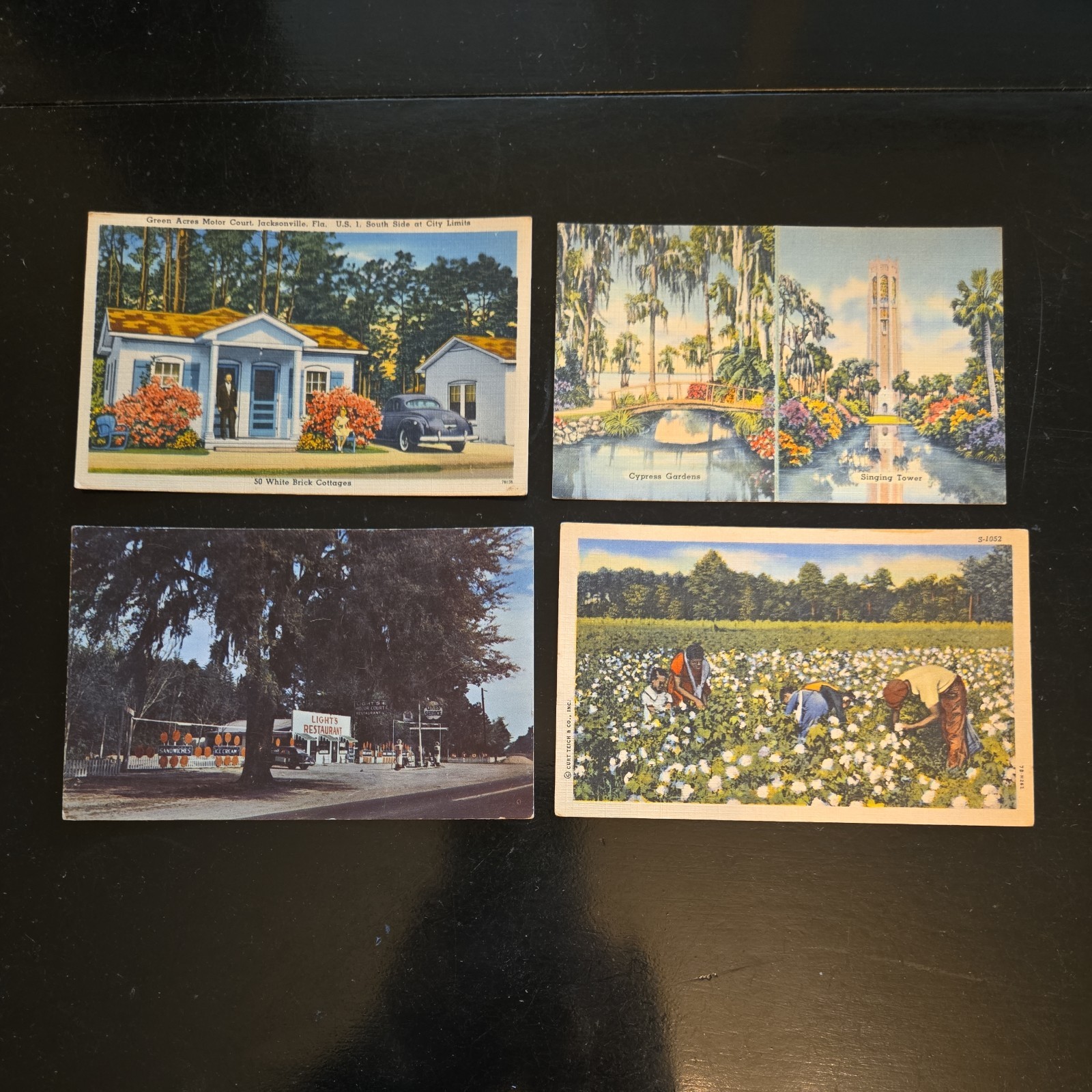 4 Vintage Postcards Chromes Linen Vintage 1 Topo Florida Georgia E1