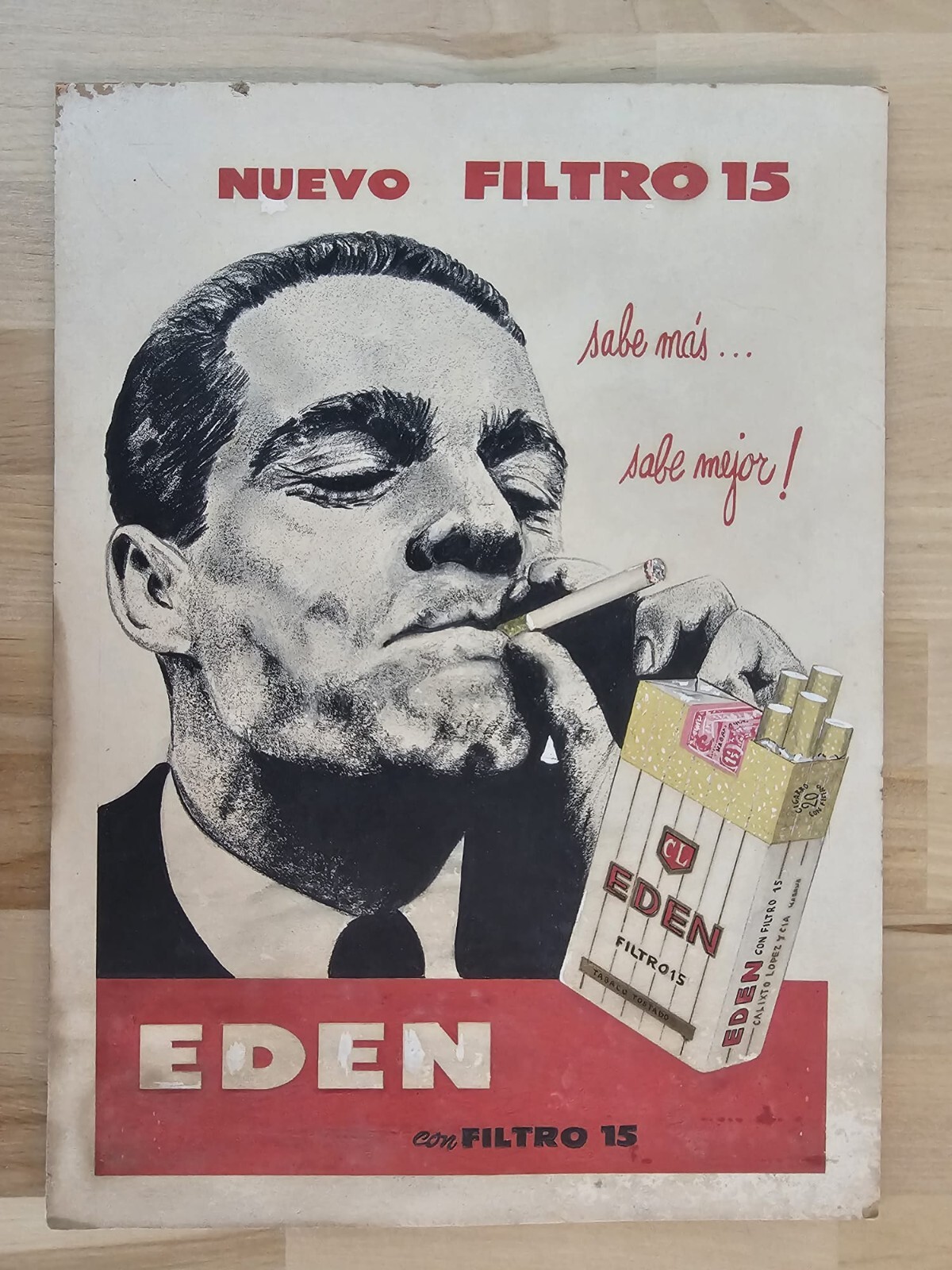 EDEN BRAND CIGAR NEW 15 ART ARTIST ORIGINAL DESIGN POSTER XXL 1940s VINTAGE