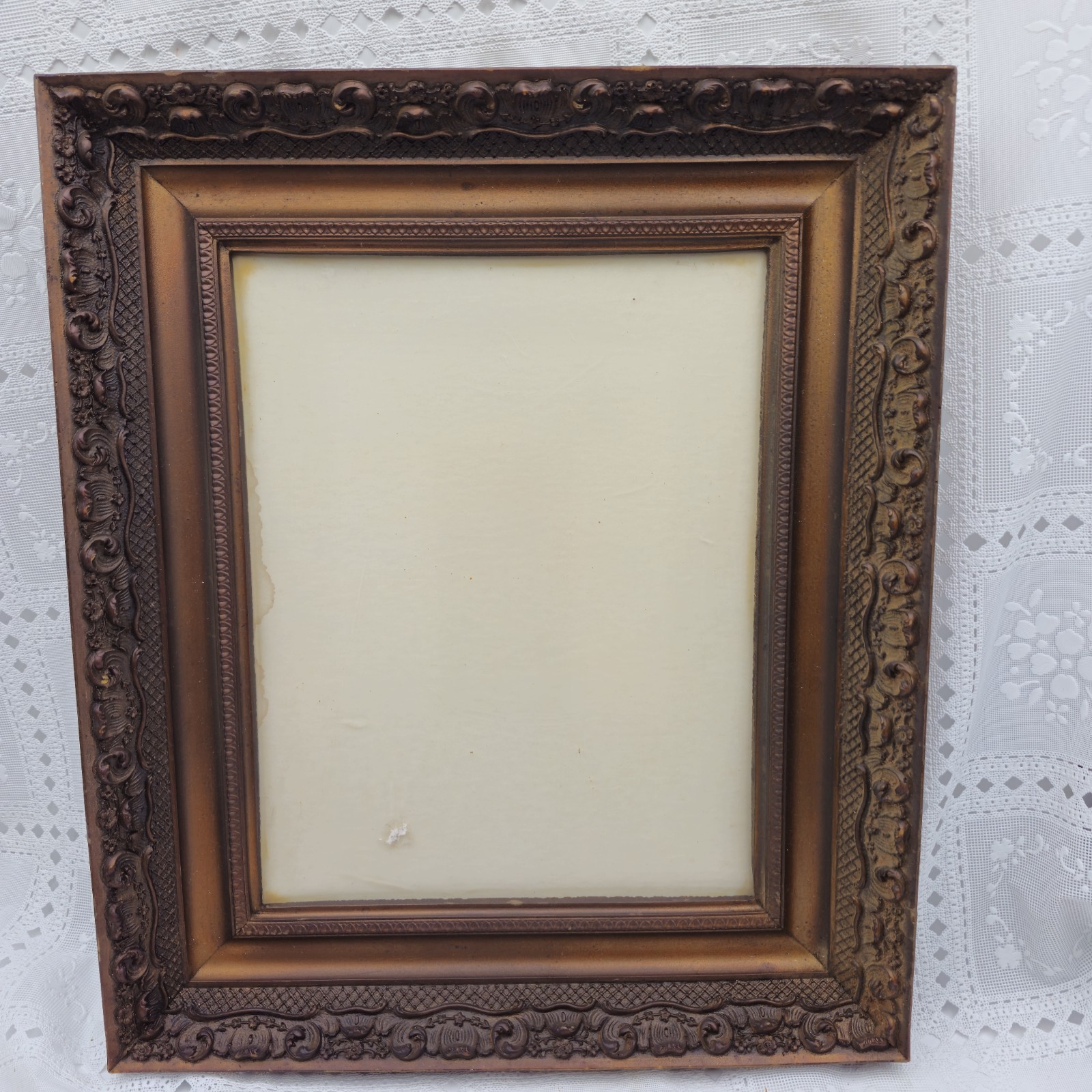 Antique Victorian wall Picture Frame gesso Fits 11
