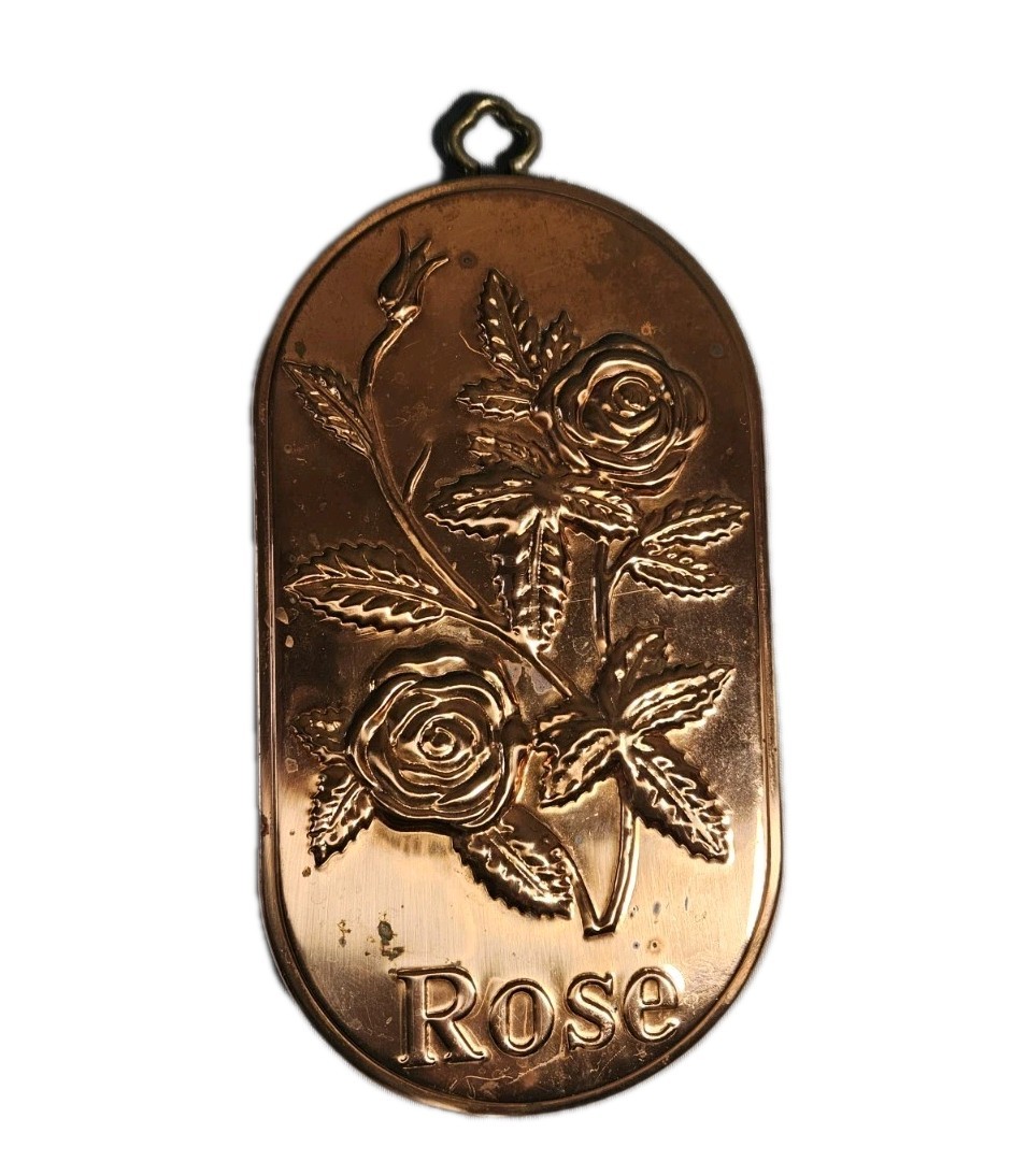 VTG Old Dutch Cottagecore Copper Floral Rose Hanging Wall Decor Plaque RARE 