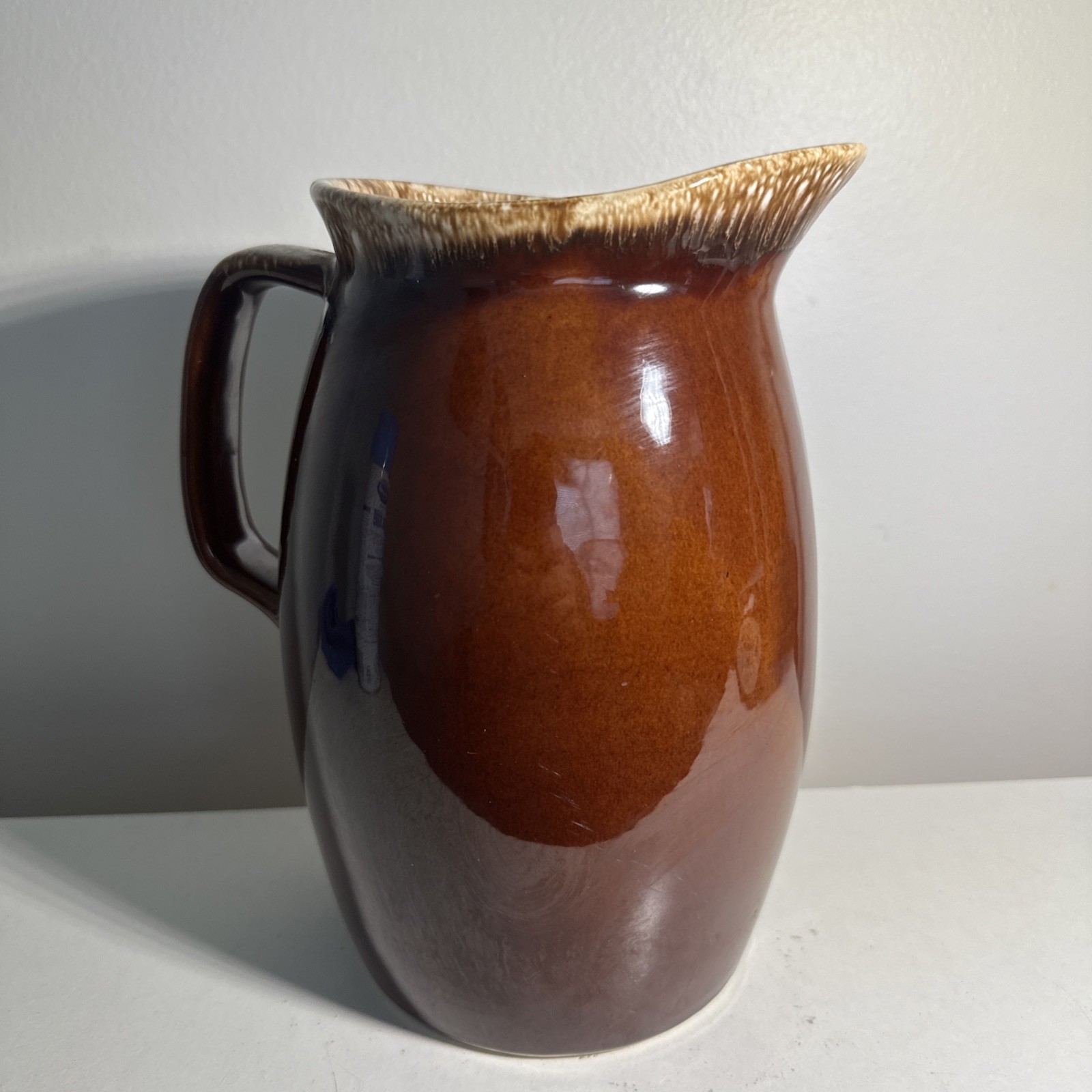 Vintage Hull Oven Proof Brown Drip Glaze Ceramic Pitcher USA Pottery 9