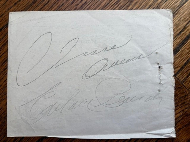 Jesse Owens & Eulace Peacock vintage signed autograph program cut 1936 RARE Jesse Owens & Eulace Peacock vintage signed autograph program cut 1936 RARE