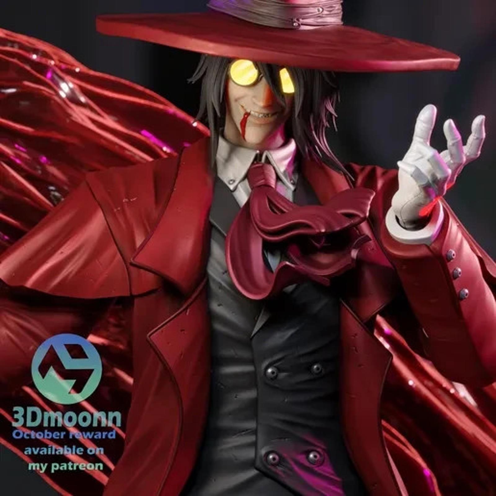 Alucard Hellsing Resin Sculpture 1:8 Scale Unpainted Gothic Fan Art Kit 3DMoonn