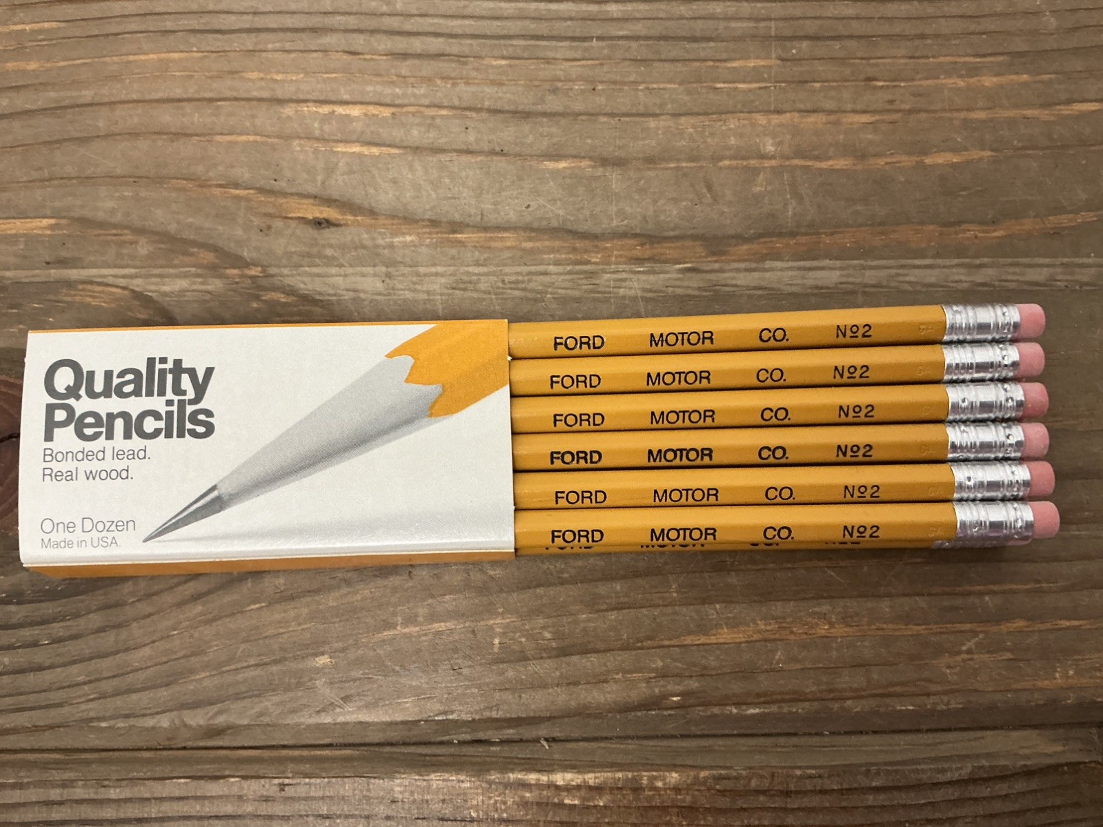 Vintage  Ford Motor Company No 2 Pencils 1 Dozen NOS New Old Stock Made in USA