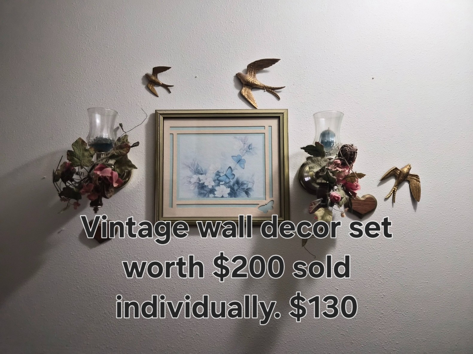 Vintage Wall Decor Set 70s. These will be cheaper to sell as a set.