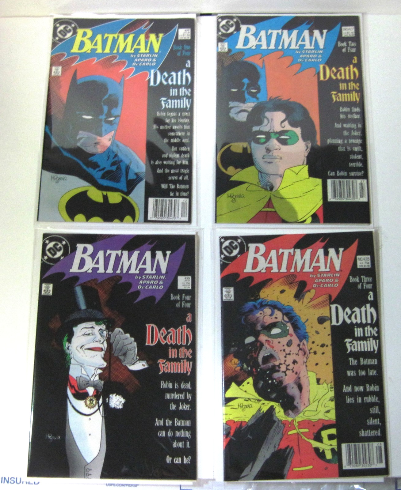 Batman: A Death in the Family #426-429 Complete Set 1-4 DC Comics 1988 Batman: A Death in the Family #426-429 Complete Set 1-4 DC Comics 1988