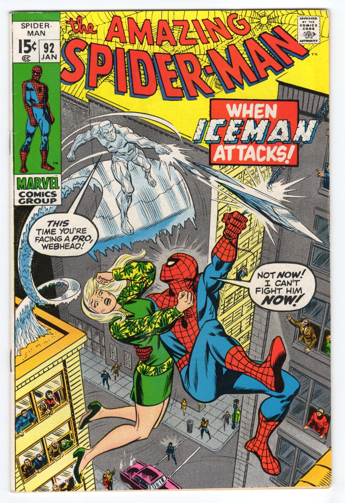 Amazing Spider-Man 92 1971 Marvel Comics VG/F 5.0 Gwen Stacy Iceman Mary Jane
