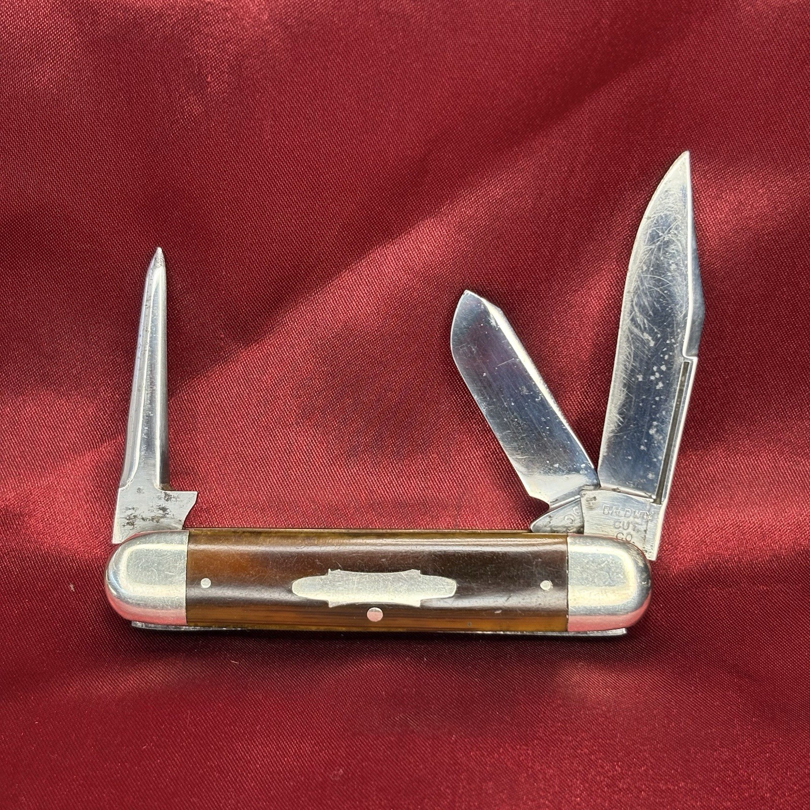 Antique Baldwin Cut Co Pocket Knife Celluloid Equal End Jack Tidioute PA USA