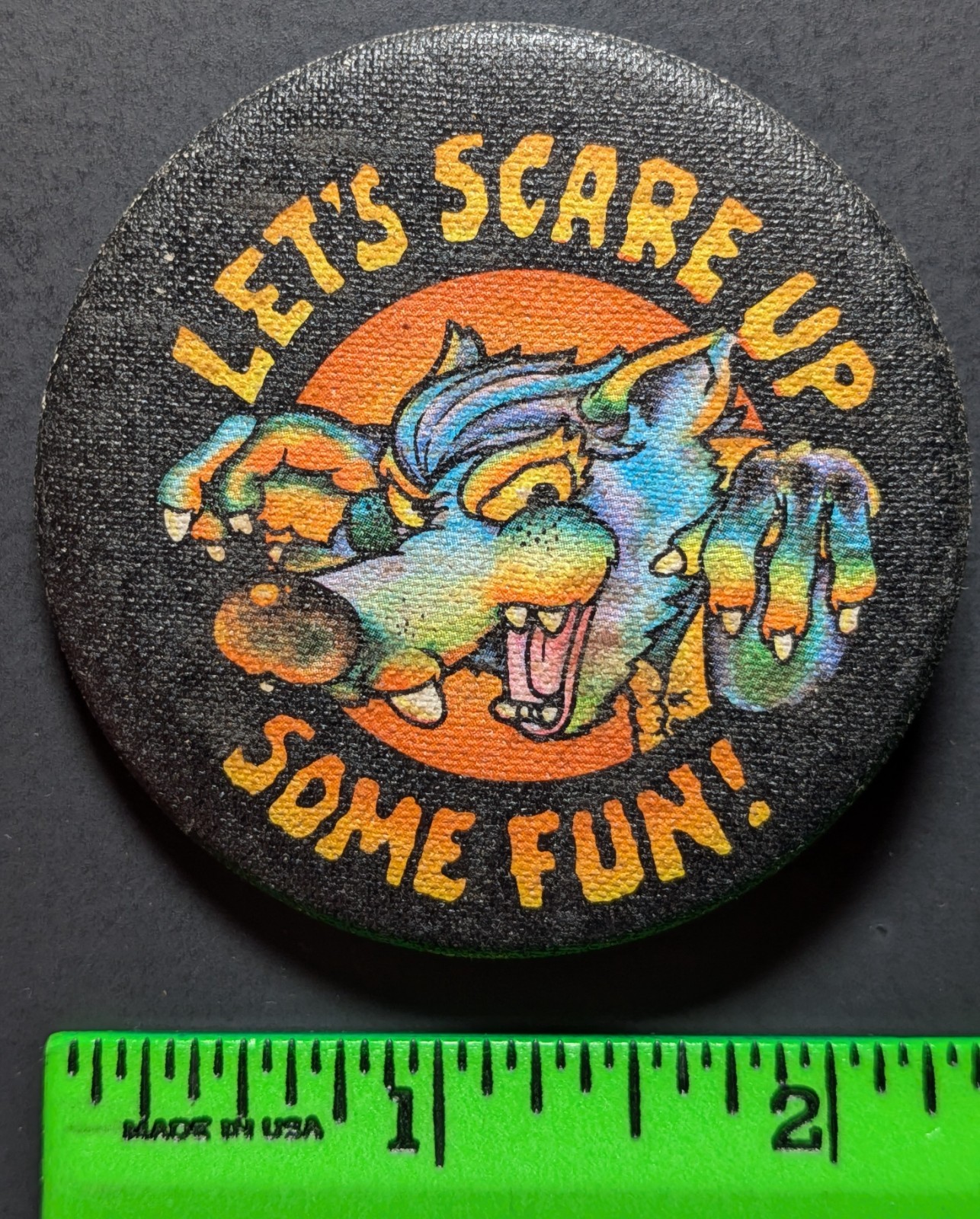 Vintage 1980 Scare Up Some Fun Werewolf Halloween Hallmark Pinback Pin