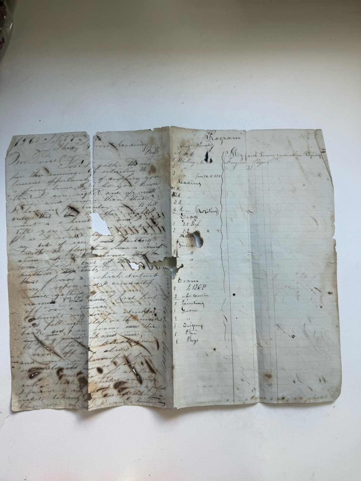 1860 Antique Handwritten Manuscript Calligraphy Practice Ledger Ephemera