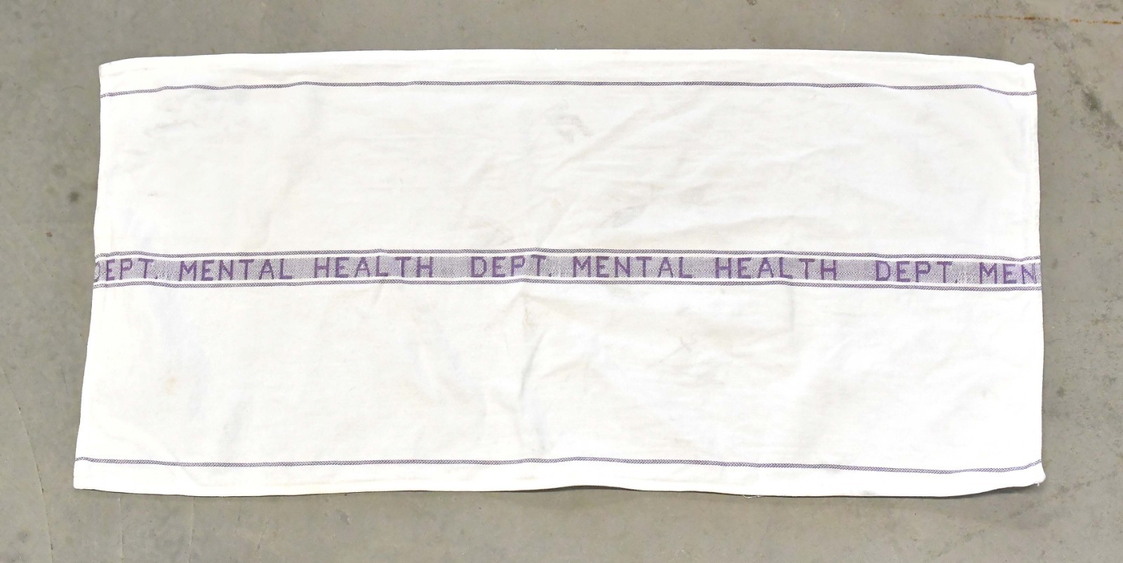 UNIQUE VINTAGE DEPARTMENT OF METAL HEALTH HAND TOWEL STITCHED DESIGN