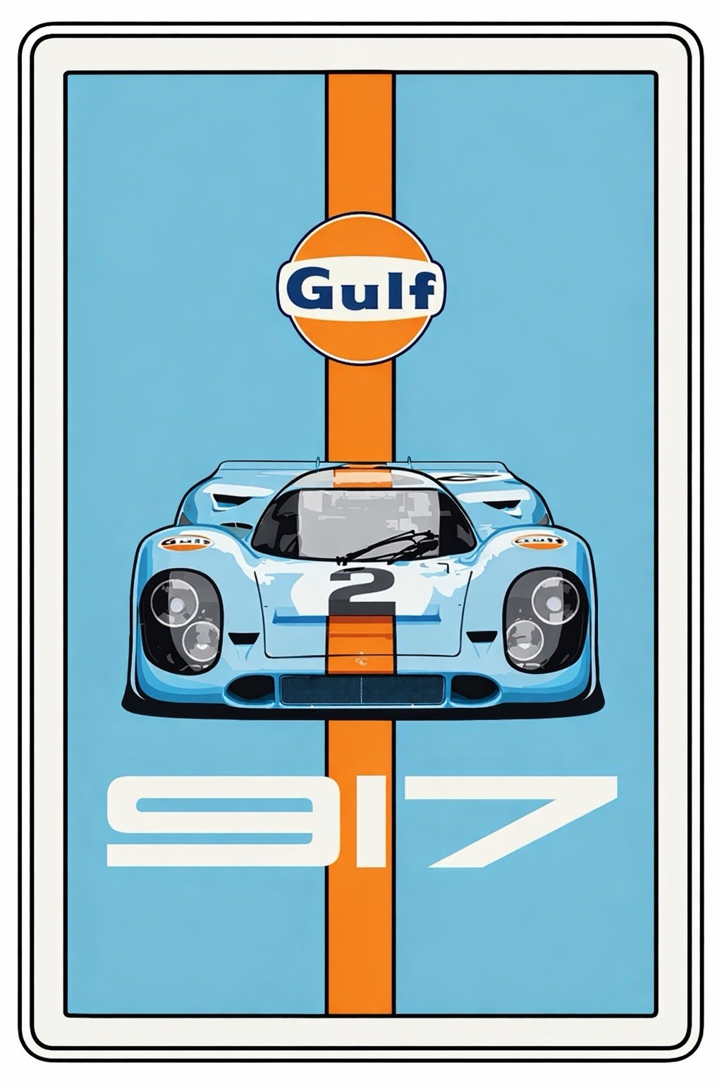 Retro Style Racing 917 Gulf Le Mans 12 Inches Sign Quality Sign