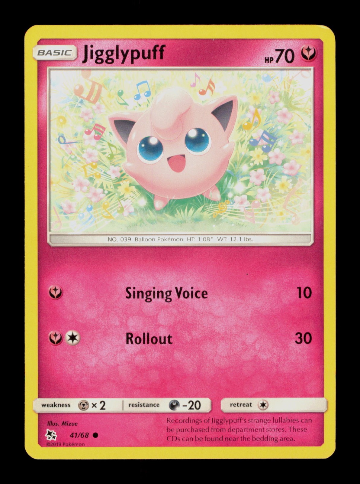 Jigglypuff 41/68 Pokemon Hidden Fates Trading Card TC Jigglypuff 41/68 Pokemon Hidden Fates Trading Card TC