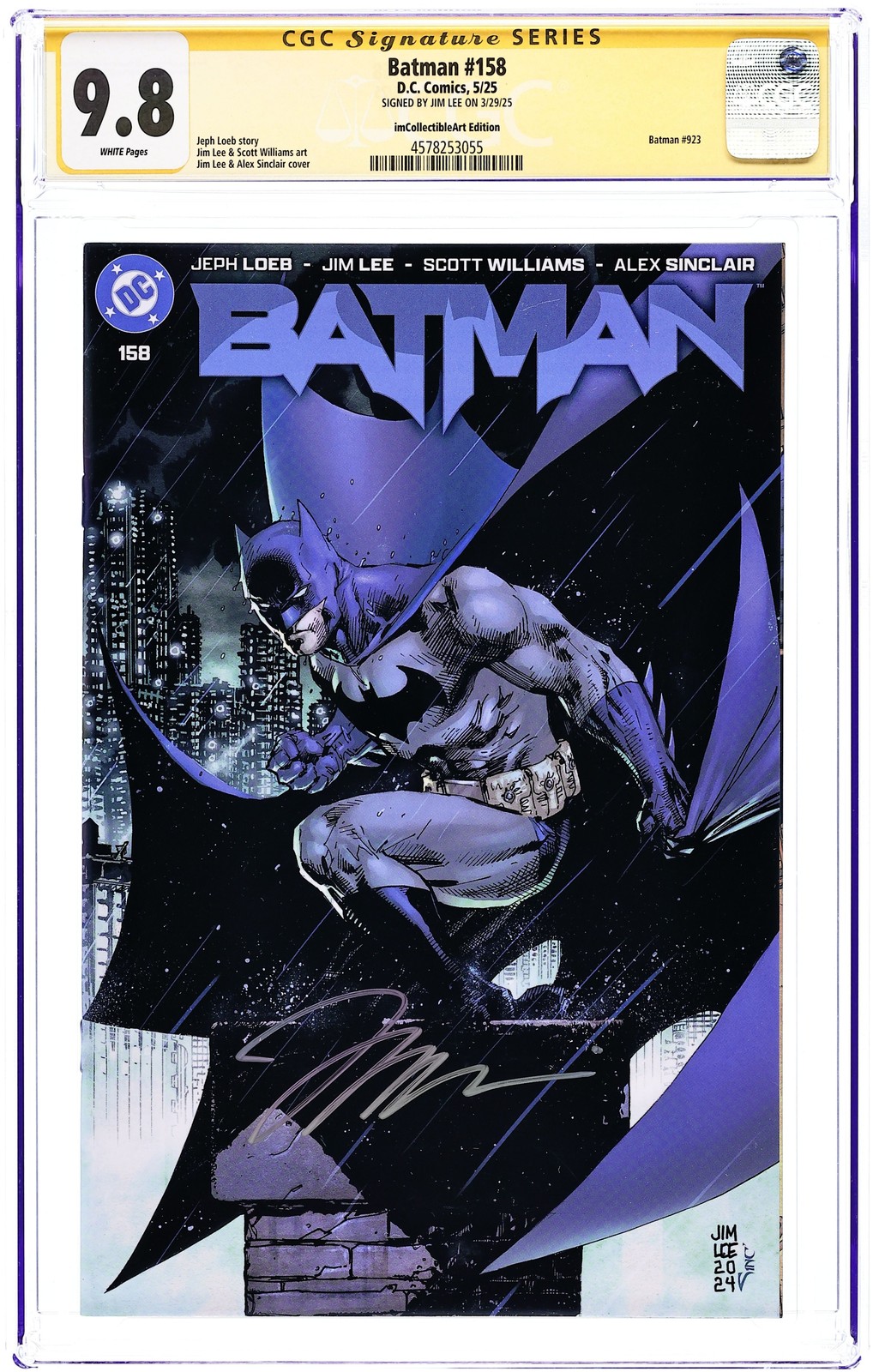 Batman #158 Lee Variant CGC 9.8 SS Jim Lee 2025 4578253055