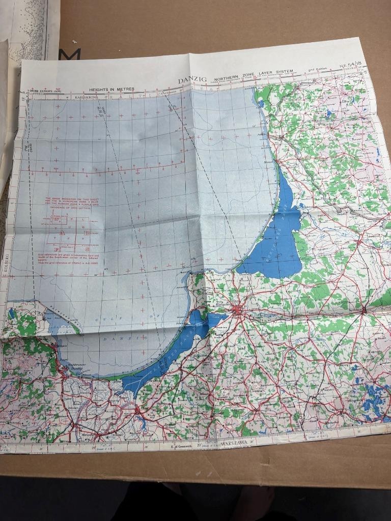 Danzig Map 1942 RAF chart Konigsberg 1/500,000..................................