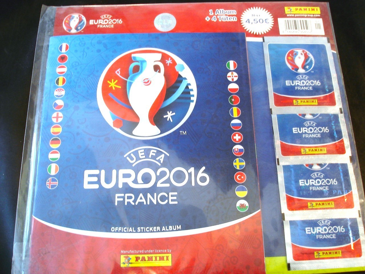 Panini Euro Euro 2016 France France Starter Set/Empty Album/4 Sticker Bags Original Box