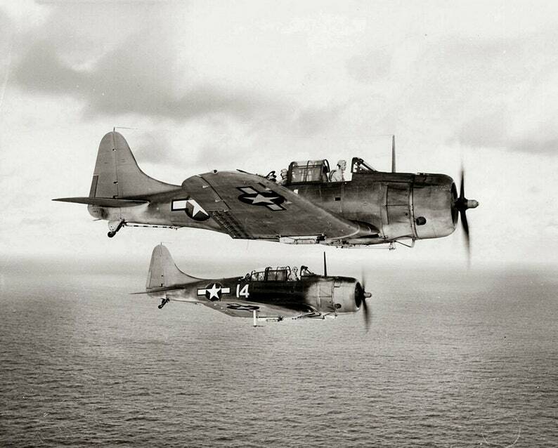 USN Douglas Dauntless Dive Bombers 1943 WW2 Re-Print 4x6 #1009