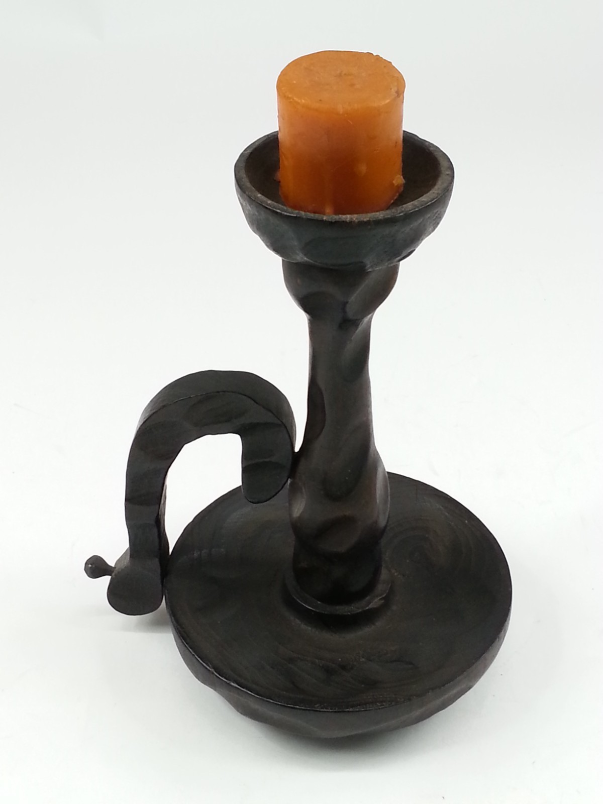Retro Vintage 1970s Mediterranean Spanish Revival Wood Candleholder