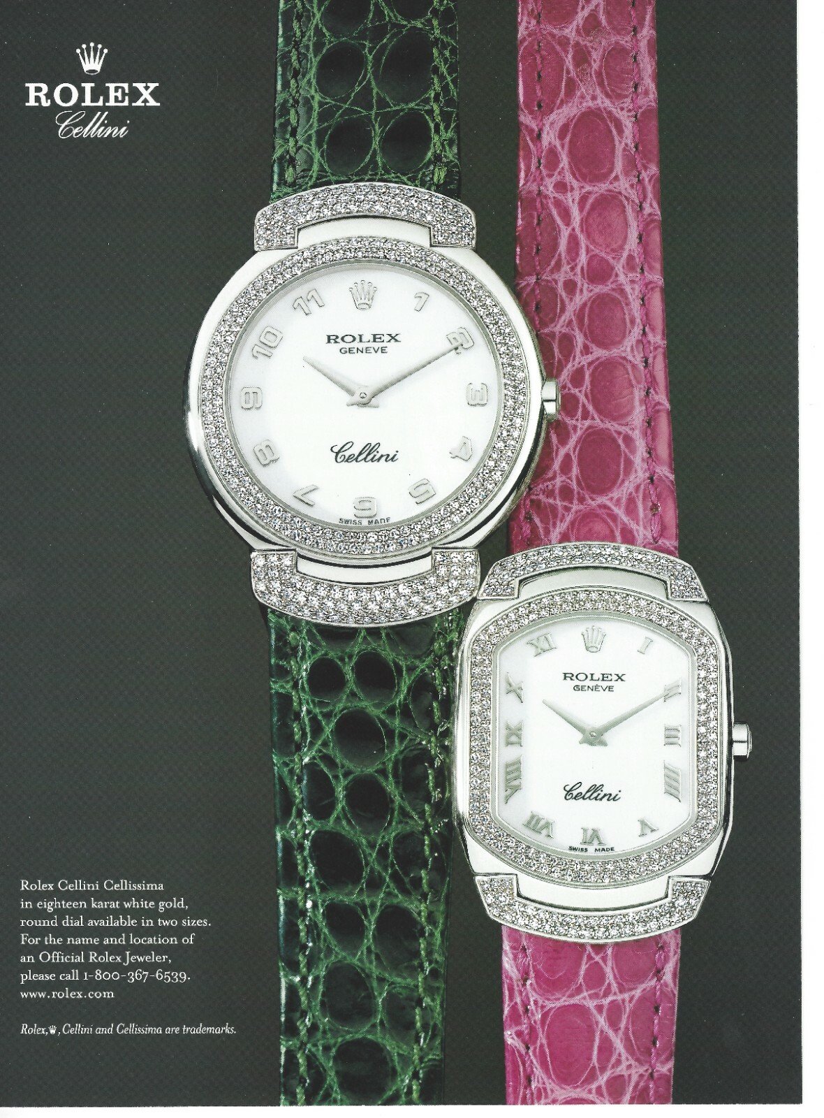 ROLEX Cellini Magazine Ad - Cellini Danaos & Cellissima - Beautiful TWO SIDED ad ROLEX Cellini Magazine Ad - Cellini Danaos & Cellissima - Beautiful TWO SIDED ad