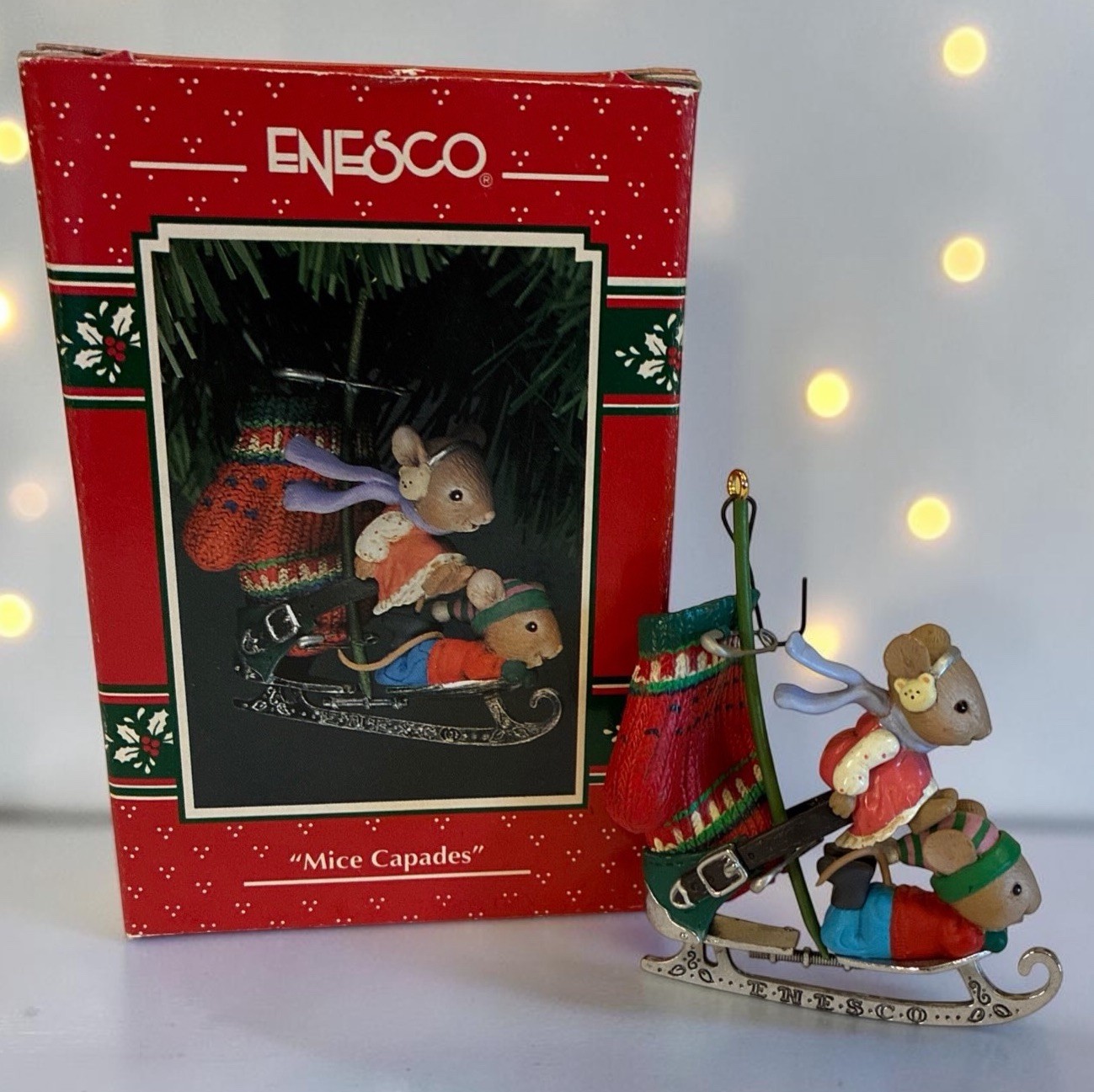 VTG Enesco Mice Capades 1993 Christmas Ornament Karen Hahn Design VTG Enesco Mice Capades 1993 Christmas Ornament Karen Hahn Design