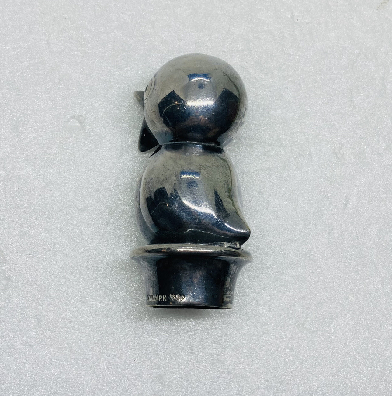 Vintage Sikver Plated Wine Bottle Stopper Duck Bird Art Denmark Made Decor O