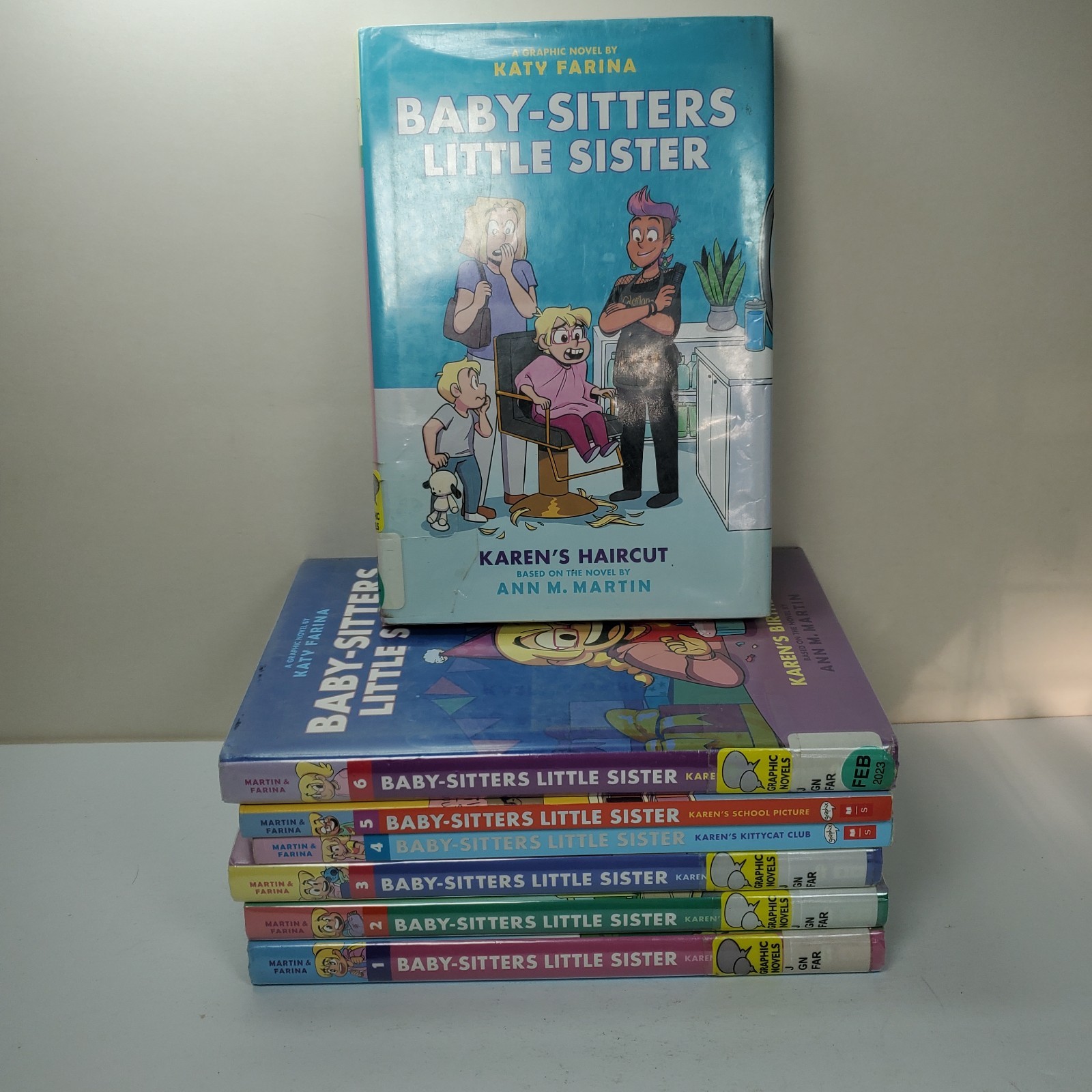 Scholastic Baby-Sitters Club Little Sister Graphic Novel Lot of 1-7 HC & PB Set