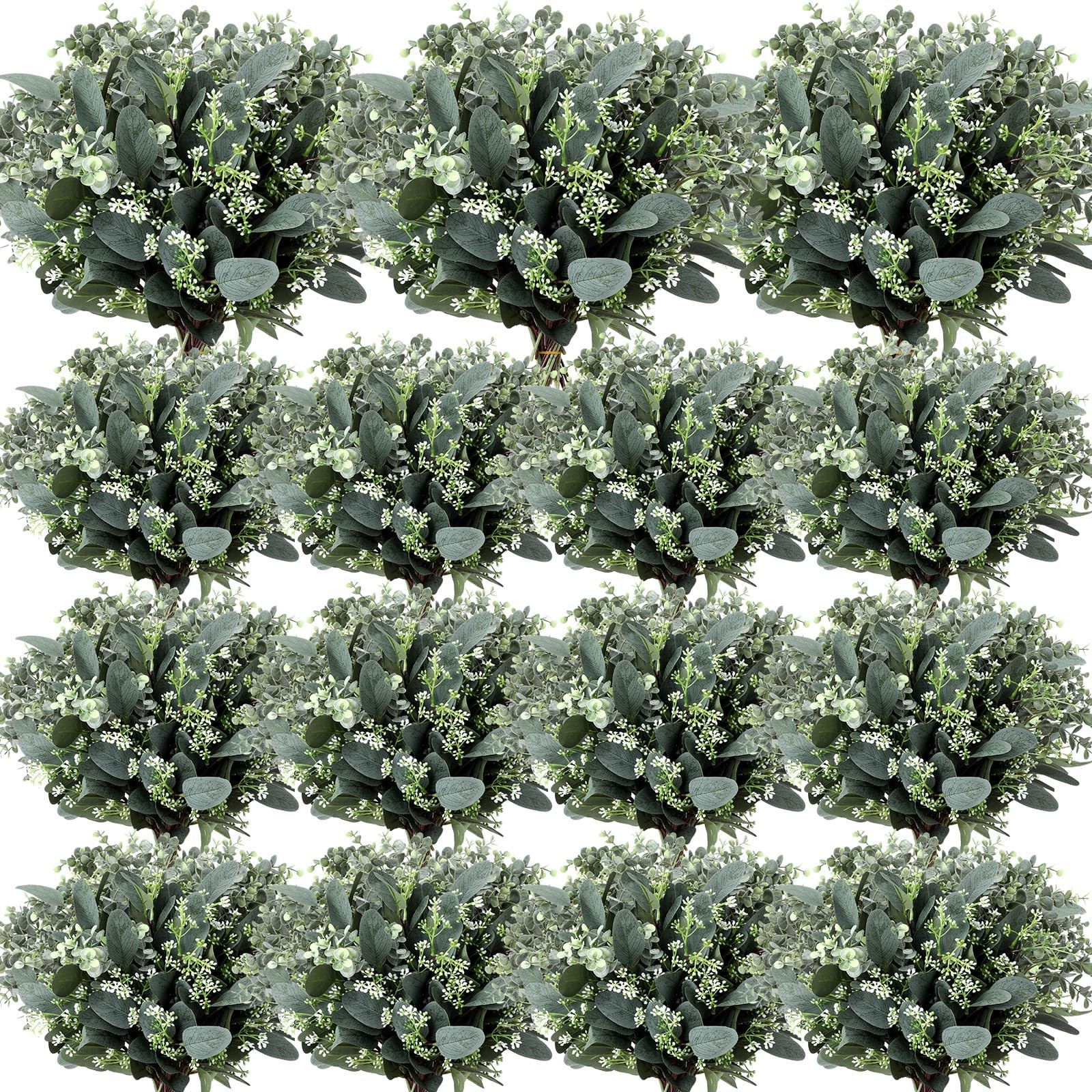 Janinka Artificial Mixed Eucalyptus Leaves Stems Silver Dollar White Seeds (260) Janinka Artificial Mixed Eucalyptus Leaves Stems Silver Dollar White Seeds (260)