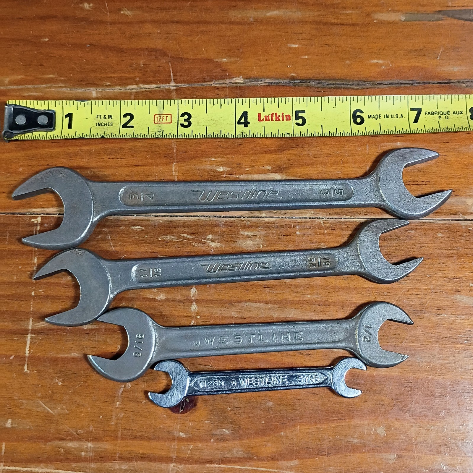 Lot Of 4 Vintage Westline Forged In USA Open Ended Wrenches