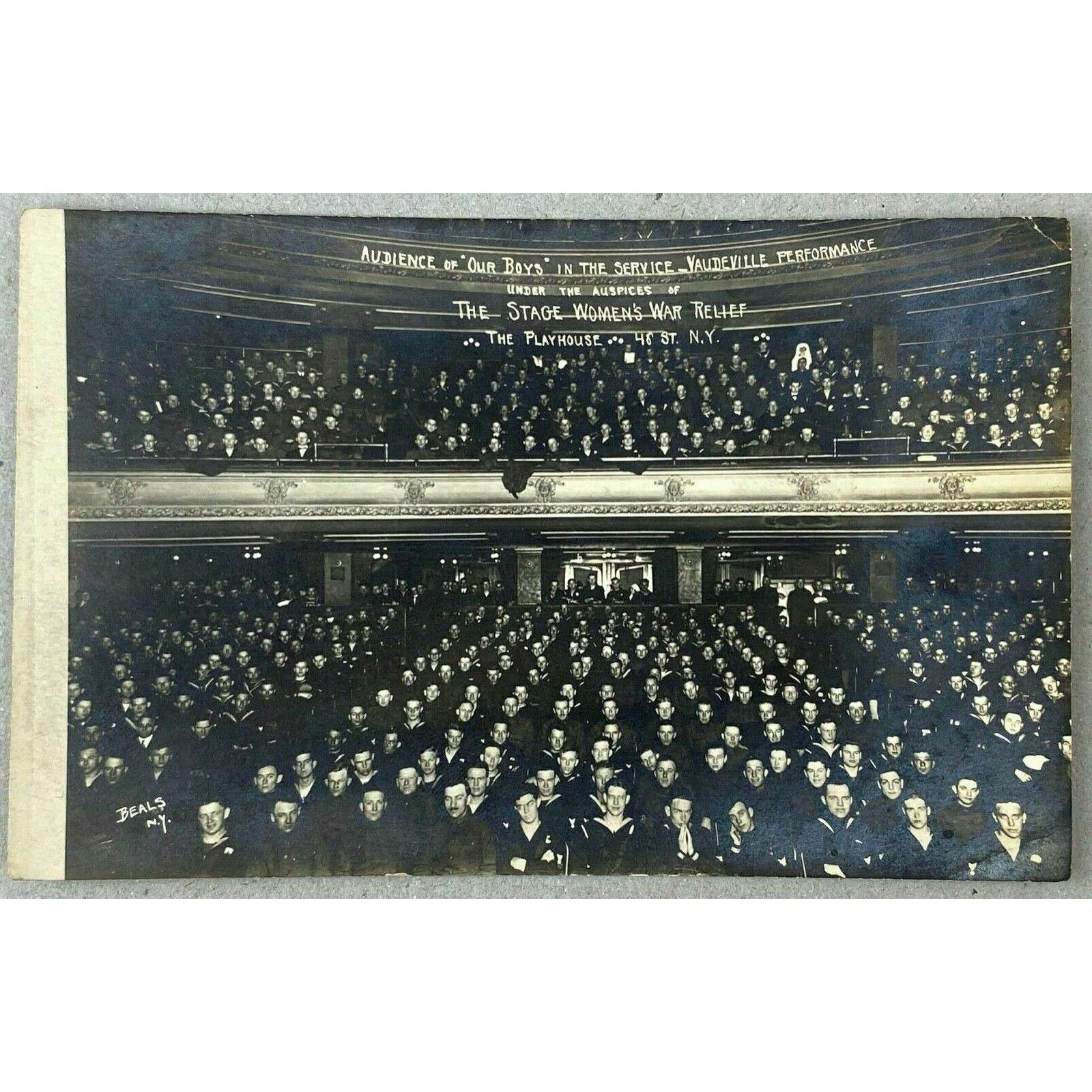 Vintage 1918 The Stage Womens War Relief Vaudeville Performance Postcard