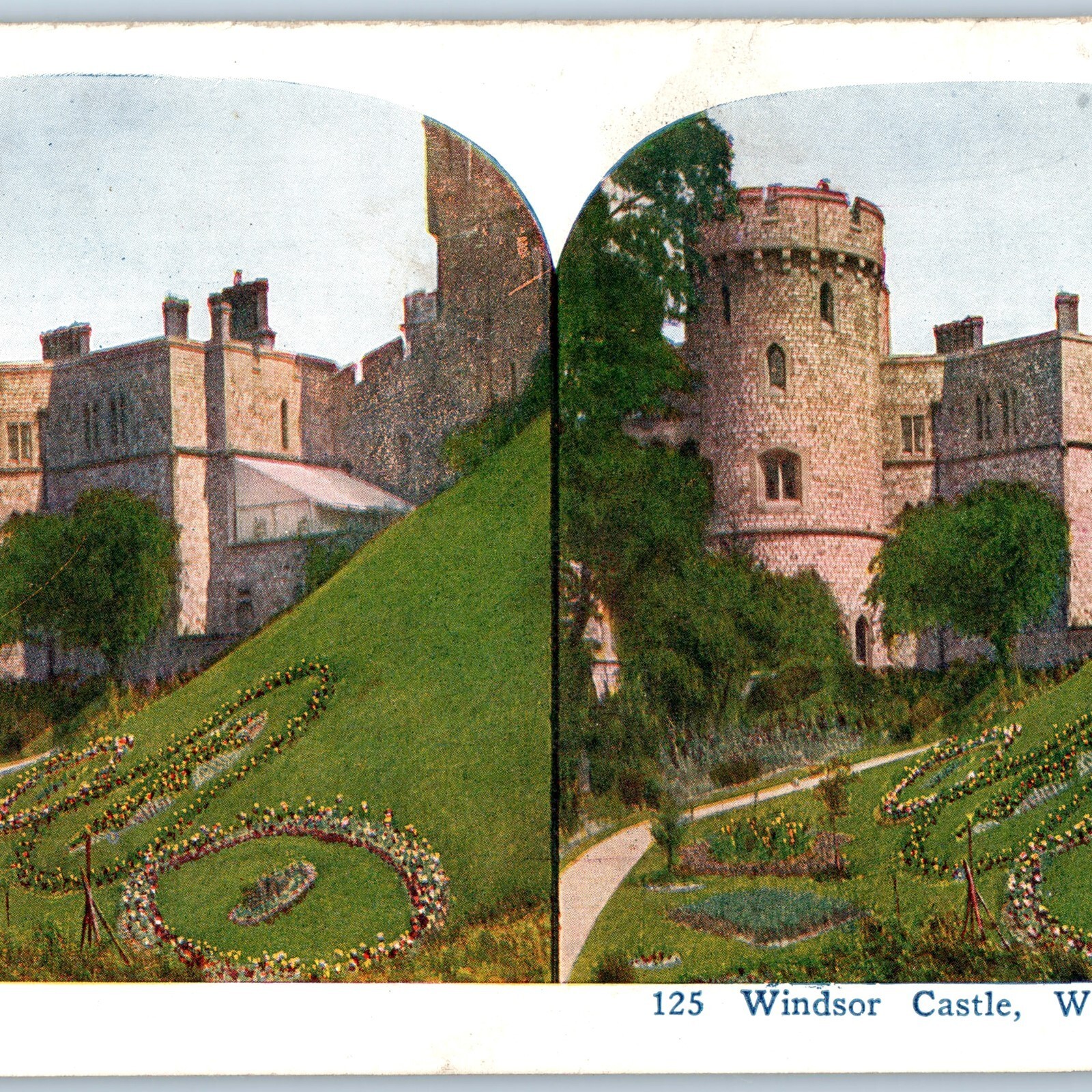 1925 Windsor, England Castle Landscape Ancient Medieval Stereoview Litho Vtg V39 1925 Windsor, England Castle Landscape Ancient Medieval Stereoview Litho Vtg V39