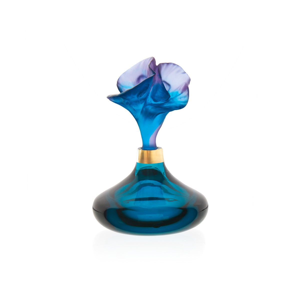 Daum France Glass Arum Blue Nuit Flacon a Parfum Perfume Bottle in Box 05680