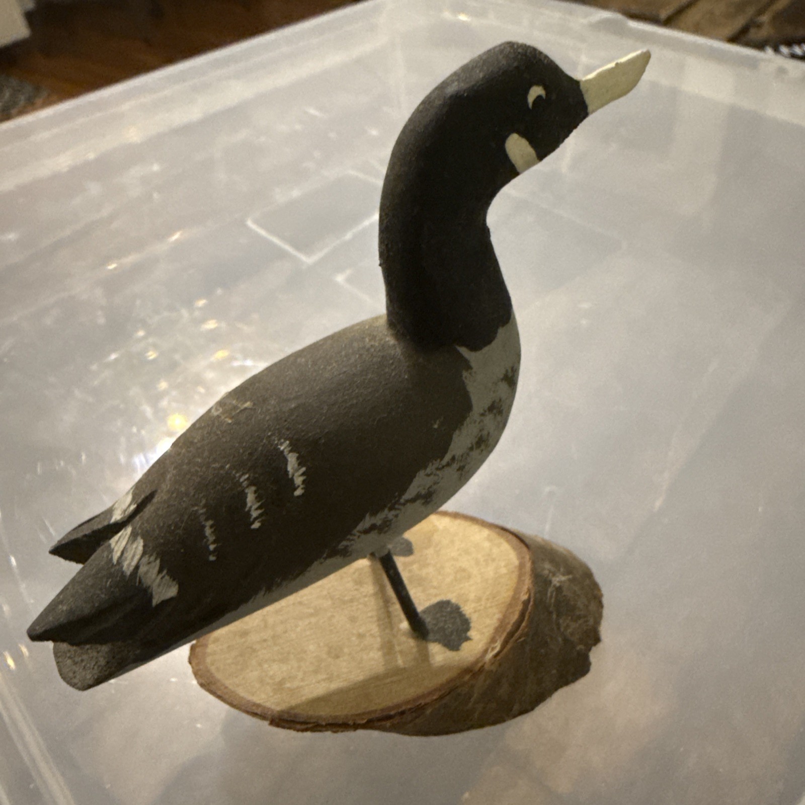 Mint Vintage Sculpture Tremblay Canada Hand Carved Wooden Goose Bird Figurine
