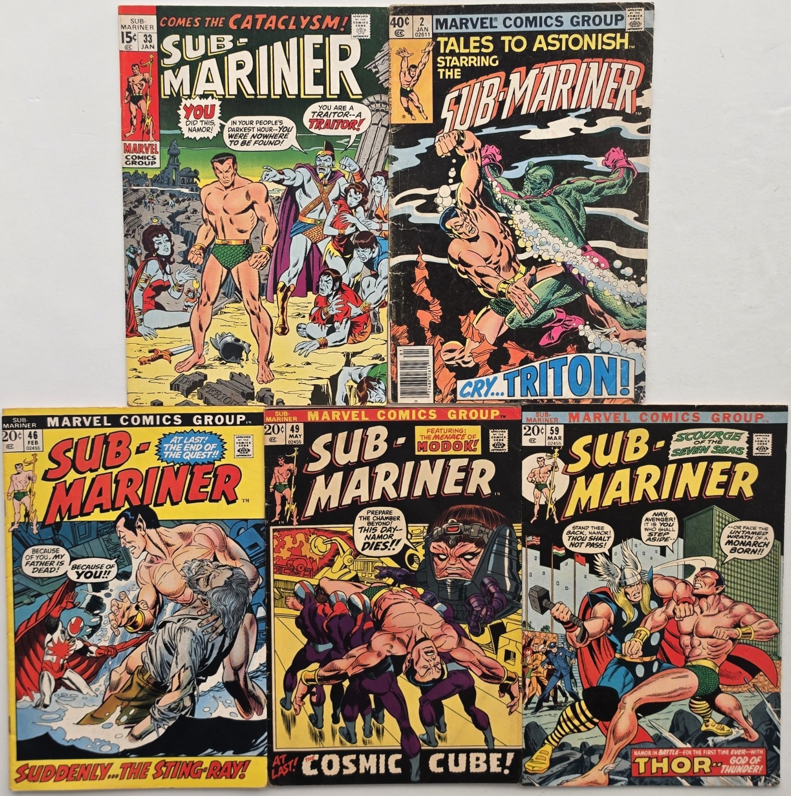 SUB-MARINER 33 46 49 & 59 Tales to Astonish 2 Marvel 1968/1972 Vintage Namor Lot