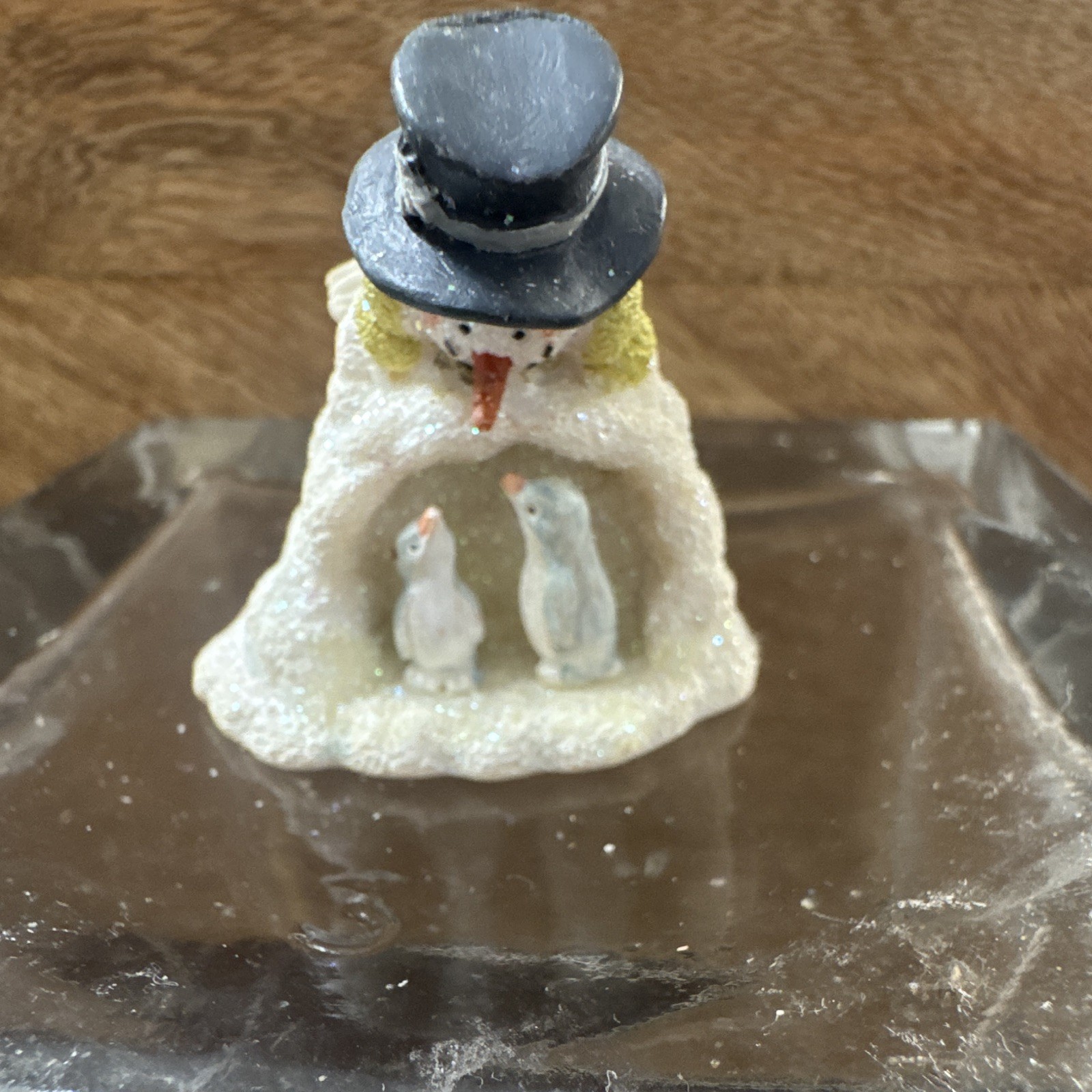 Snowman With Penguins In An Igloo figurine Ice Sculptures  by Russ Berrie