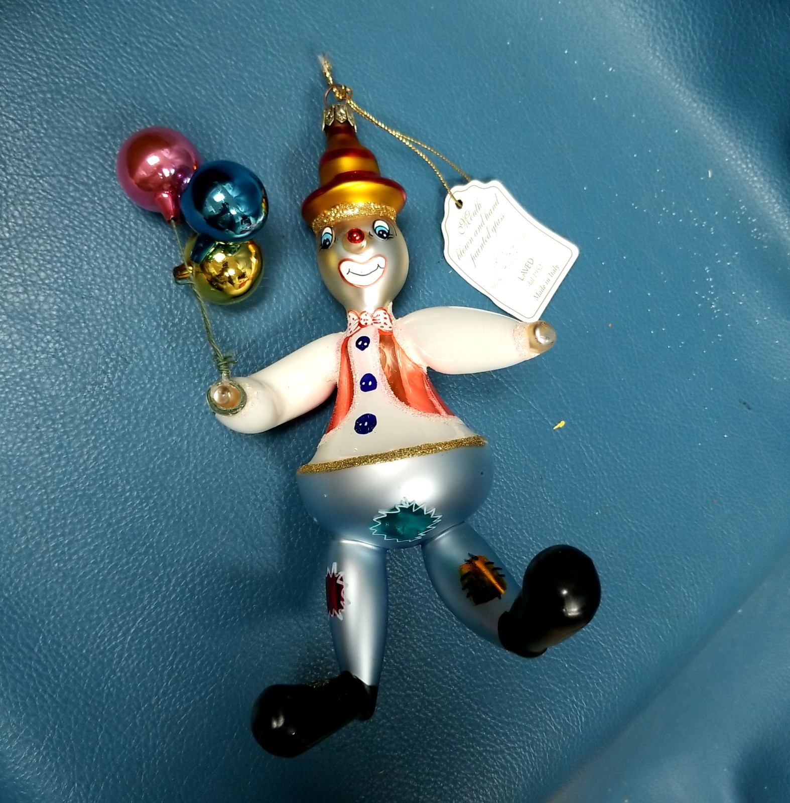 RARE VTG LAVED Italy Mouth Blown Hand Painted 7\