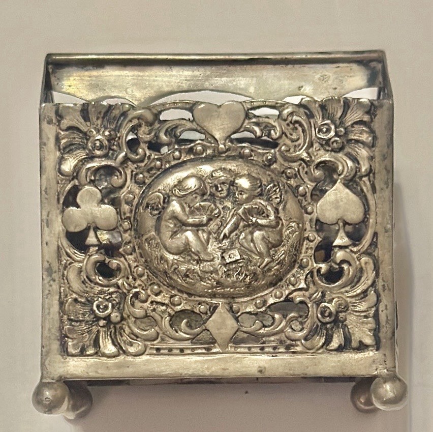 Antique Rare 1800’s Playing Cards, 800 Silver Case 3” X 2 7/8” X 1 5/8” & 112gr Antique Rare 1800’s Playing Cards, 800 Silver Case 3” X 2 7/8” X 1 5/8” & 112gr