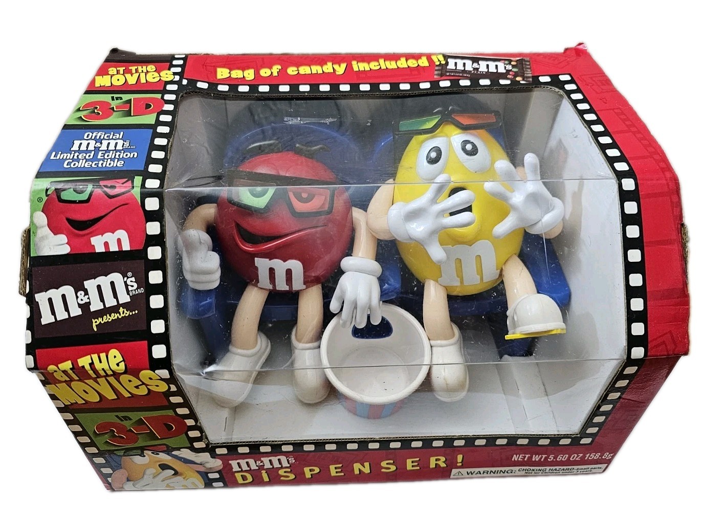 M&M\'s At the Movies 3D Candy Dispenser Limited Edition Collectible Red Yellow M&M\'s At the Movies 3D Candy Dispenser Limited Edition Collectible Red Yellow
