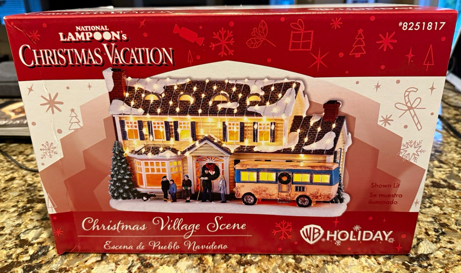 WB Holiday Lighted Ceramic Christmas Vacation Village House Clark Griswold 