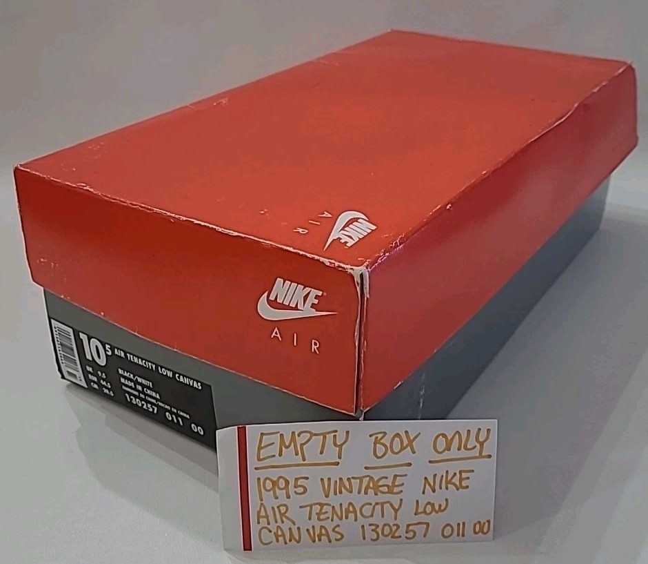 Vintage 1995 Nike Air Tenacity Low Canvas 130257 011 00 Sneakerbox Empty Box ⬇️