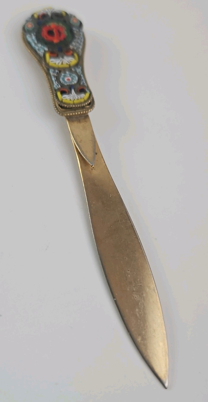 Vintage Italian Micro-mosaic Letter Opener/Page Turner 4 Inches Vintage Italian Micro-mosaic Letter Opener/Page Turner 4 Inches