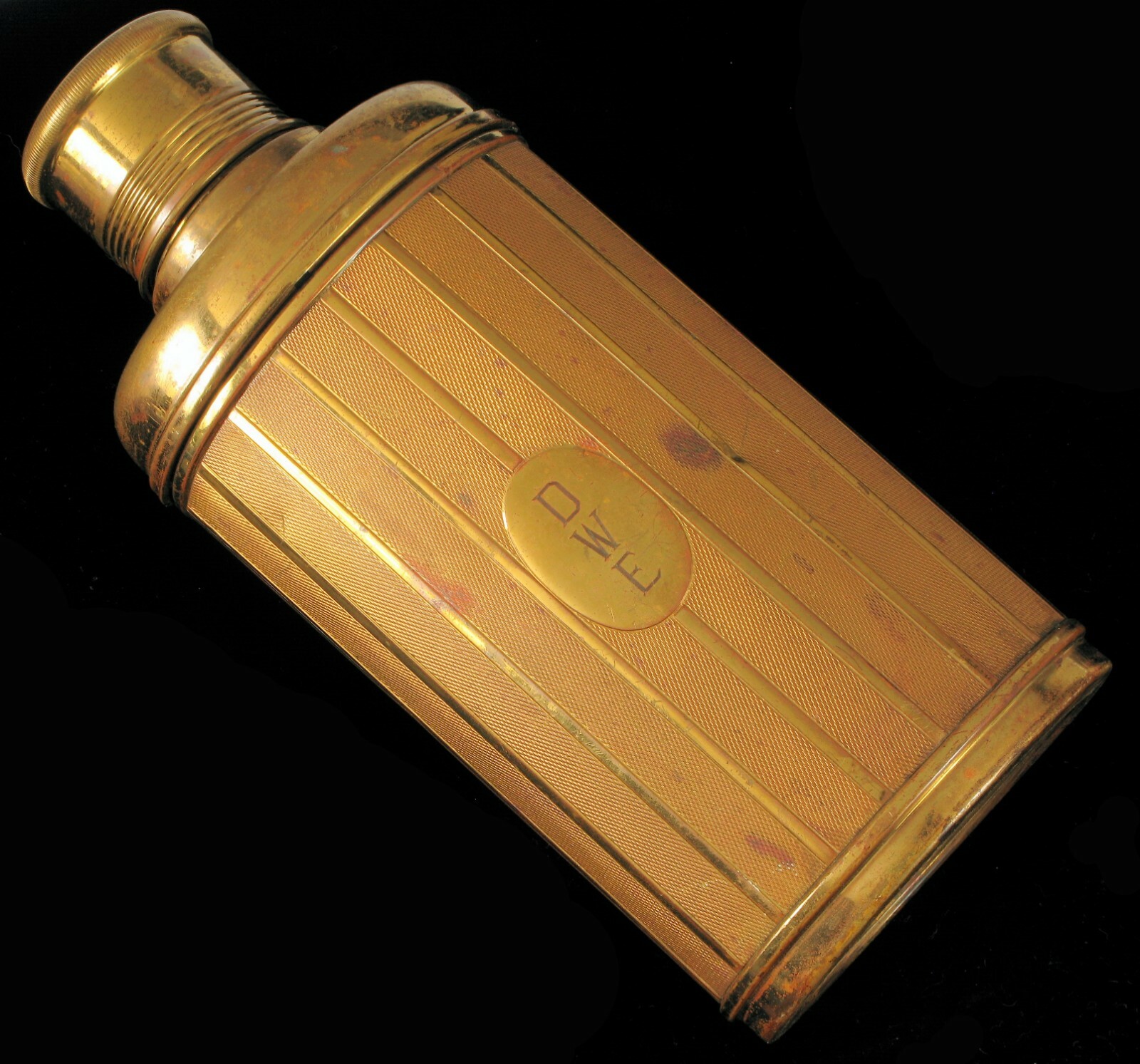 ANTIQUE MAYER GERMANY EARLY ORIGINAL BRASS THERMOS GLASS INSERT INSULATED BOTTLE ANTIQUE MAYER GERMANY EARLY ORIGINAL BRASS THERMOS GLASS INSERT INSULATED BOTTLE